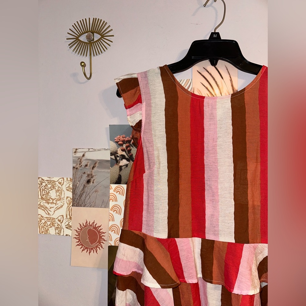 THML Colorblock Stripe Ruffle Top NWT - Picture 4 of 8